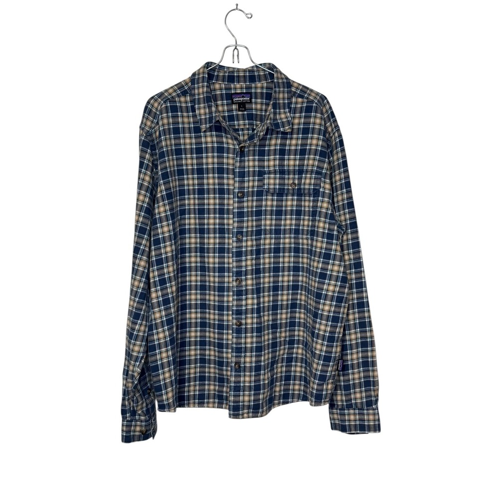 Patagonia Men's Shirt Flannel Plaid Organic Cotton Long‎ Sleeve Button-Up Large